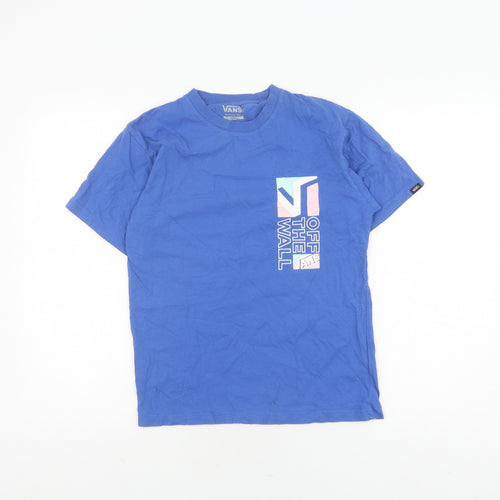 Vans Boys Blue Graphic Print T-Shirt, Size S - Casual & Stylish
