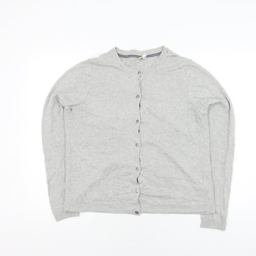 White Stuff Womens Silver Cardigan Merino Wool Size 16