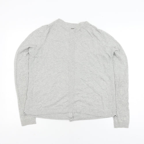 White Stuff Womens Silver Cardigan Merino Wool Size 16