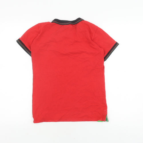 Fanatics Teens Red Rugby Polo Shirt 13, WRU Logo, Casual Wear