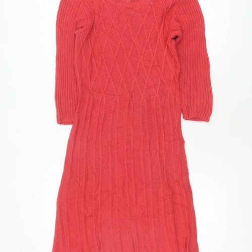 Monsoon Women's Red Cable-Knit Jumper, Size S