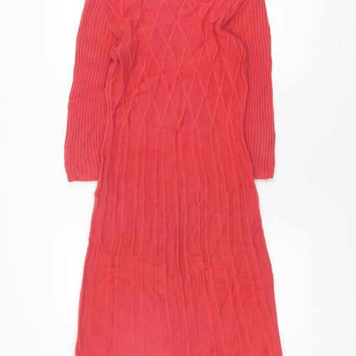Monsoon Women's Red Cable-Knit Jumper, Size S