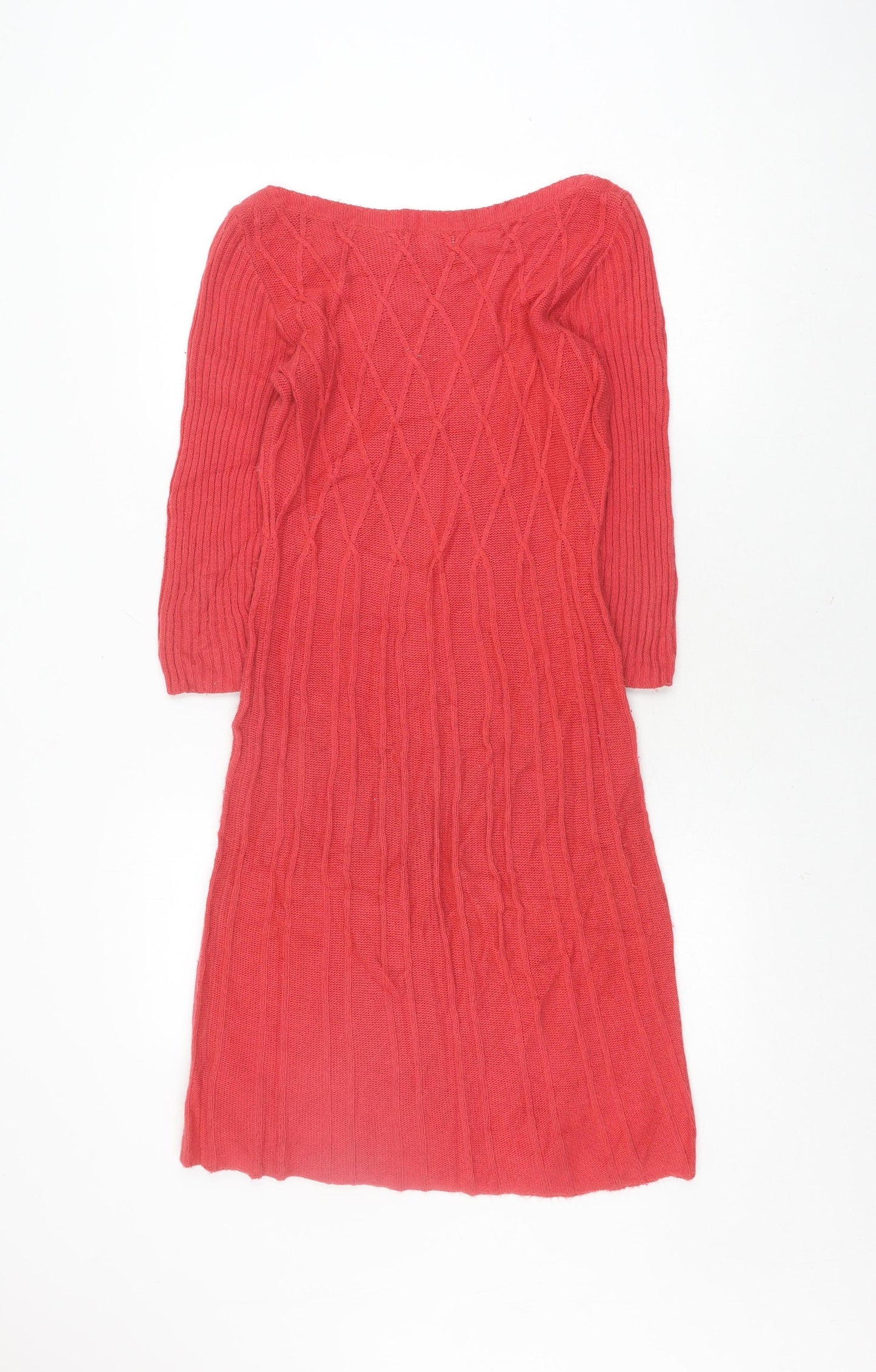 Monsoon Women's Red Cable-Knit Jumper, Size S