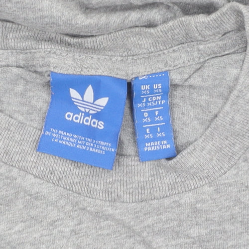 Adidas Men's Grey XS Logo T-Shirt Short Sleeve