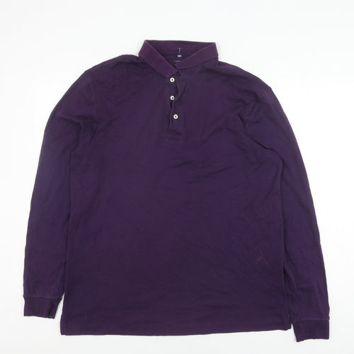 Lands' End Purple Henley Sweatshirt XL Unisex