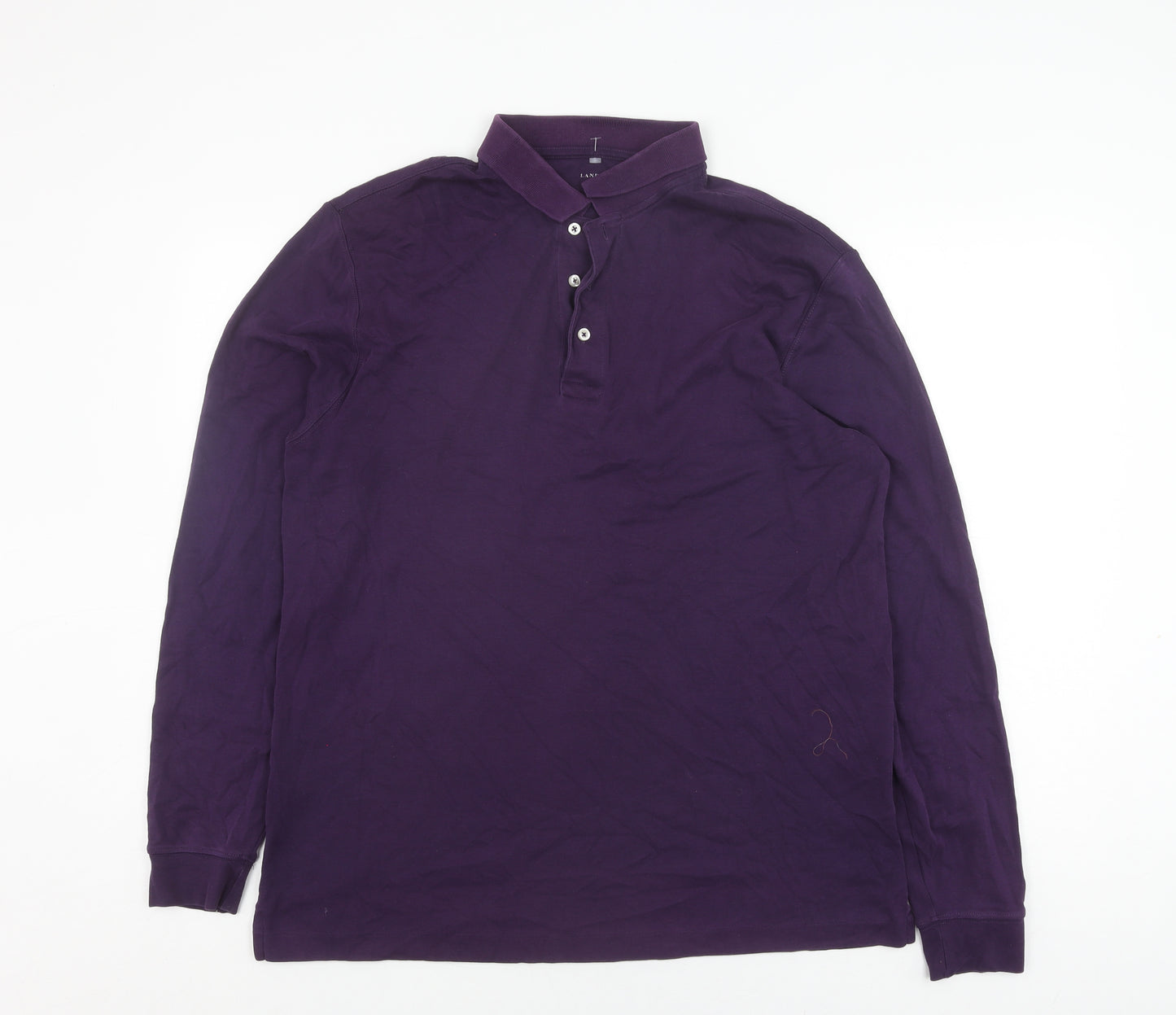Lands' End Purple Henley Sweatshirt XL Unisex