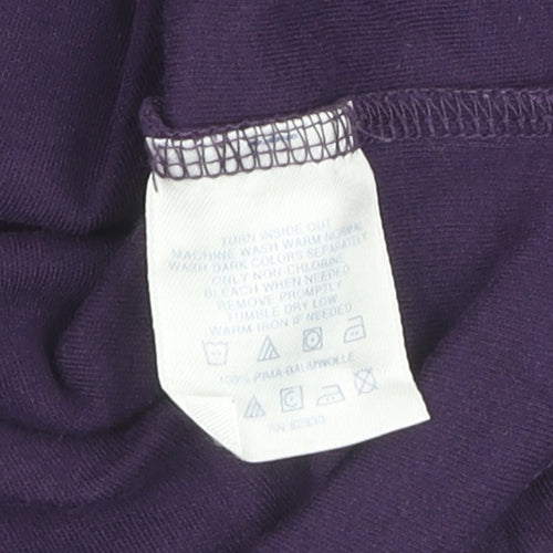 Lands' End Purple Henley Sweatshirt XL Unisex