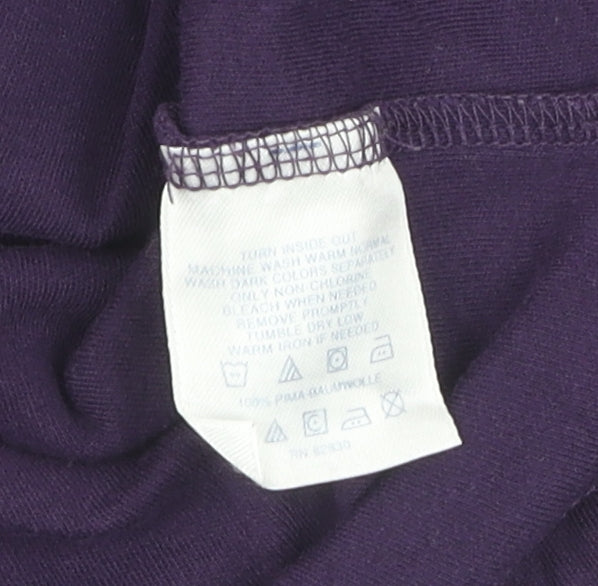 Lands' End Purple Henley Sweatshirt XL Unisex