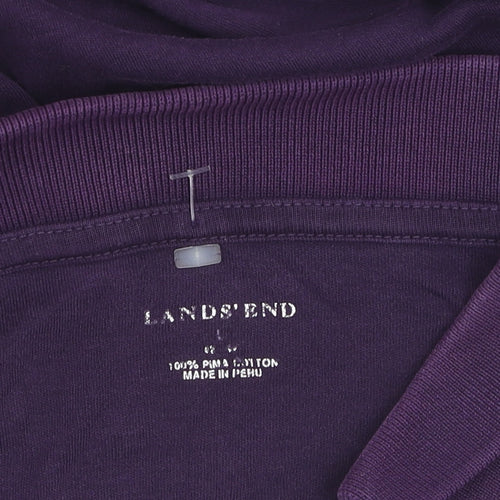 Lands' End Purple Henley Sweatshirt XL Unisex
