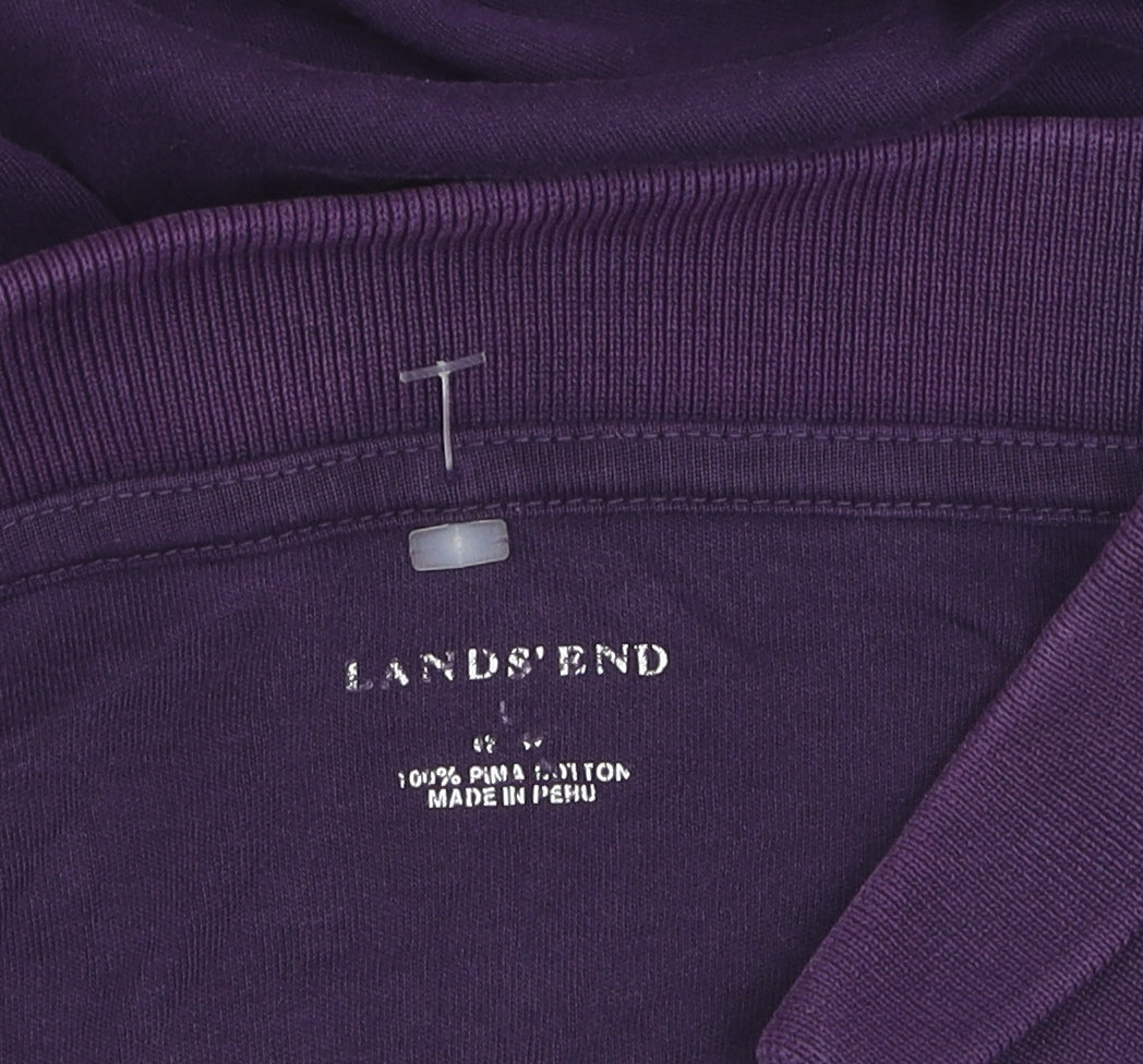Lands' End Purple Henley Sweatshirt XL Unisex