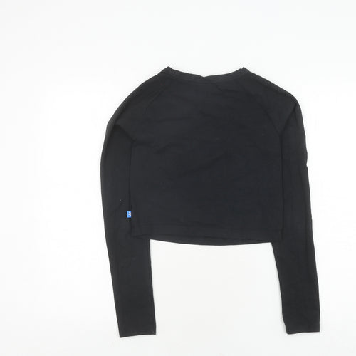 Adidas Women's Black Cropped T-Shirt Size 10