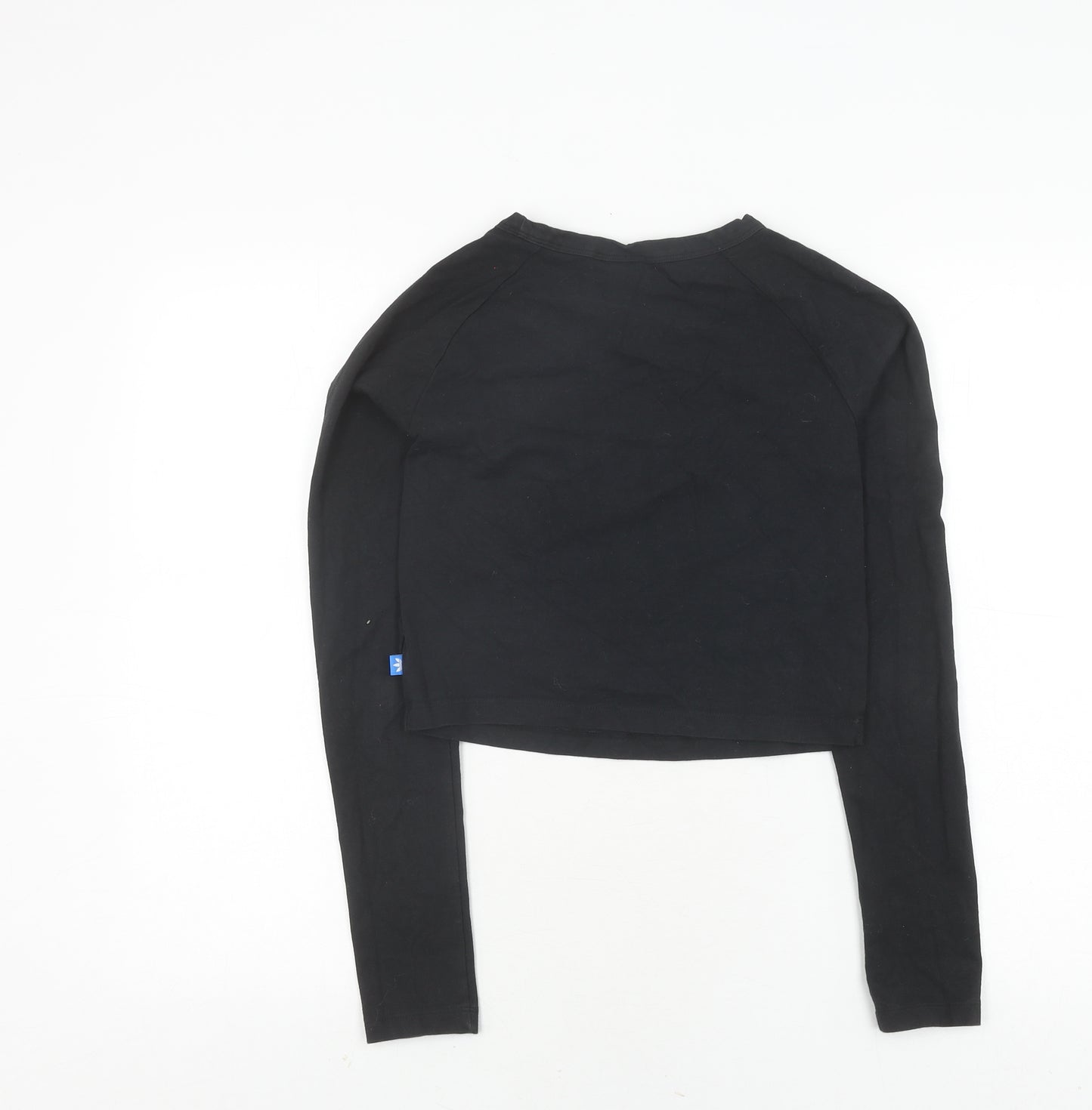 Adidas Women's Black Cropped T-Shirt Size 10