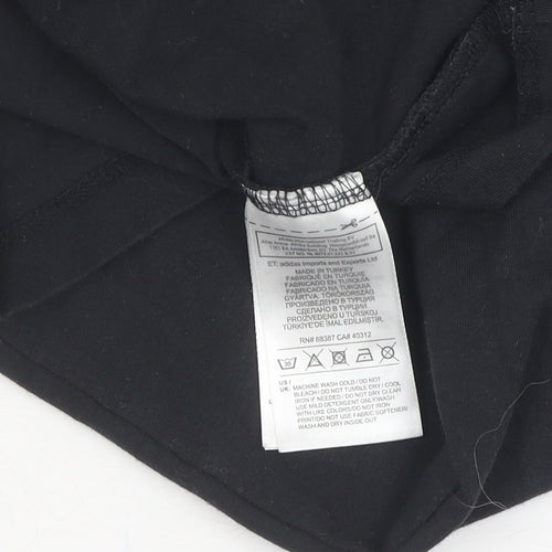 Adidas Women's Black Cropped T-Shirt Size 10