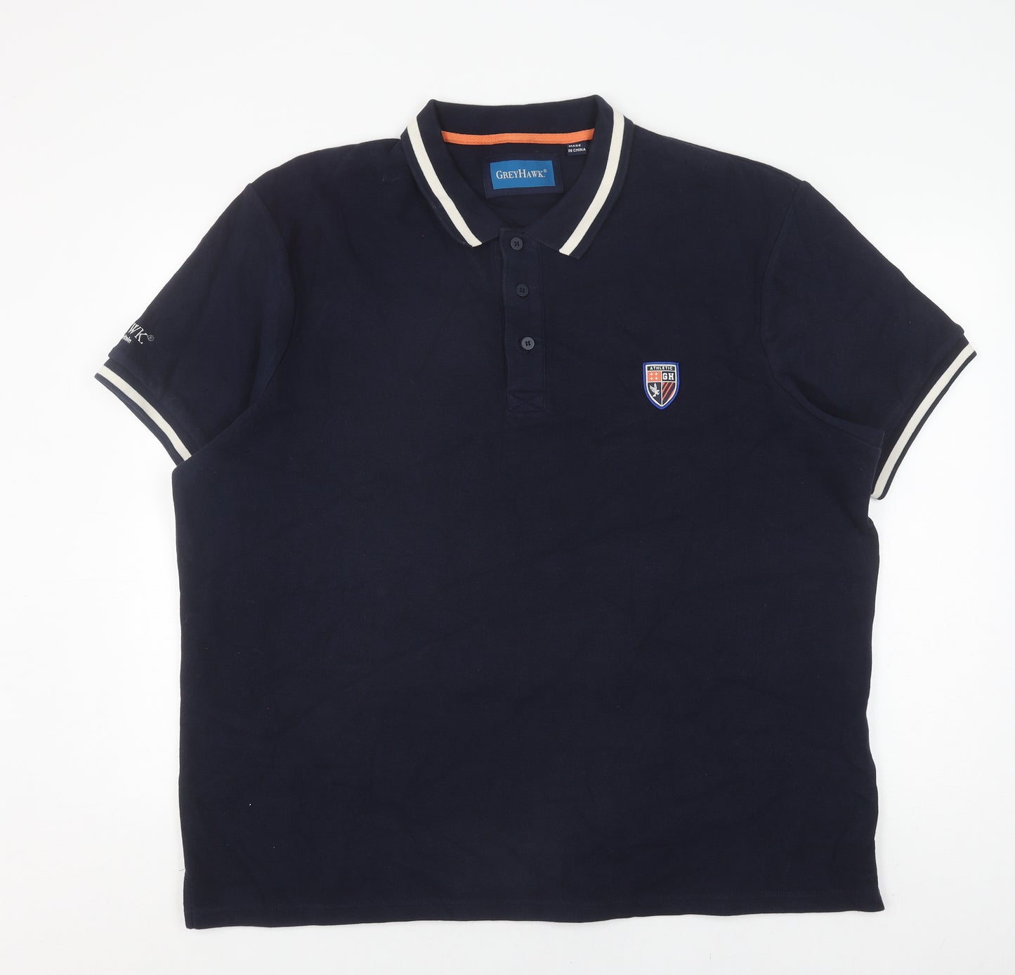 GreyHawk Men's Blue 2XL Polo Shirt with Logo