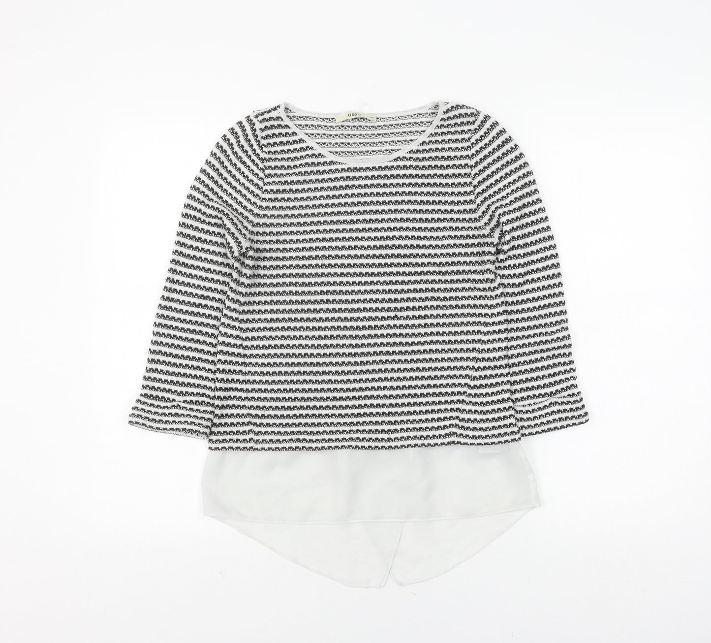 Oasis Women's Black Striped Knit Camisole Blouse XS