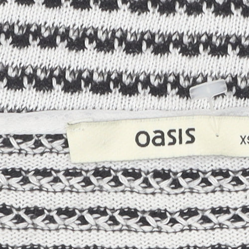 Oasis Women's Black Striped Knit Camisole Blouse XS