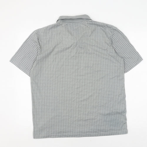 Slazenger Men's Grey Check Polo Shirt L