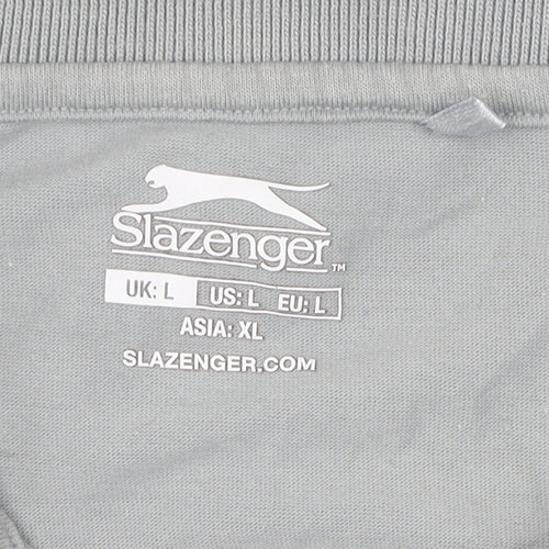 Slazenger Men's Grey Check Polo Shirt L