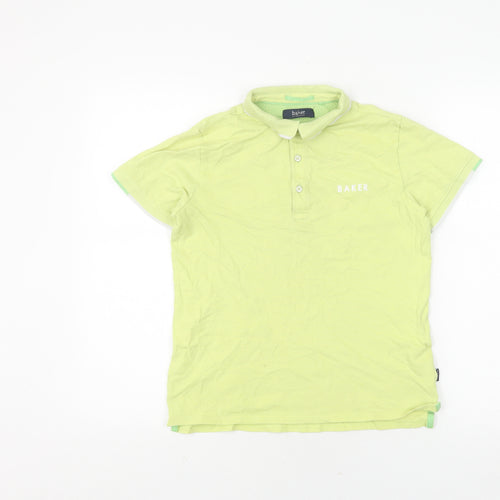 Baker by Ted Baker Boys Green Polo Shirt 12 Years Short Sleeve