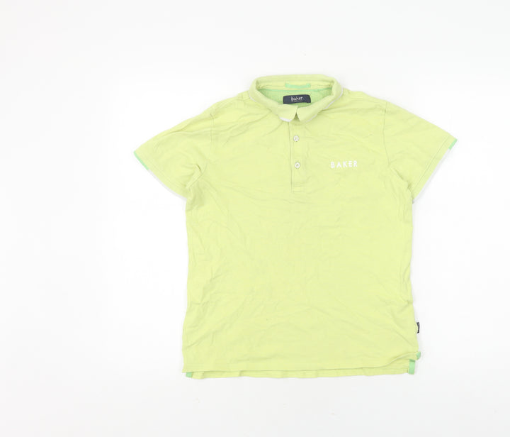 Baker by Ted Baker Boys Green Polo Shirt 12 Years Short Sleeve