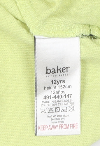 Baker by Ted Baker Boys Green Polo Shirt 12 Years Short Sleeve