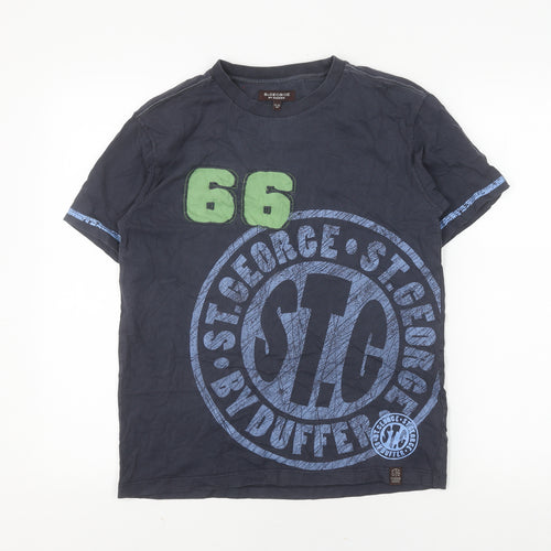St. George by Duffer Boys Black T-Shirt 11-12 Years Casual Graphic
