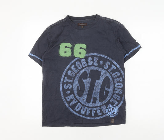 St. George by Duffer Boys Black T-Shirt 11-12 Years Casual Graphic