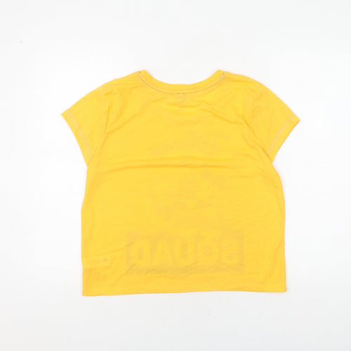 Disney Women's Yellow Cartoon Crew Neck T-Shirt M