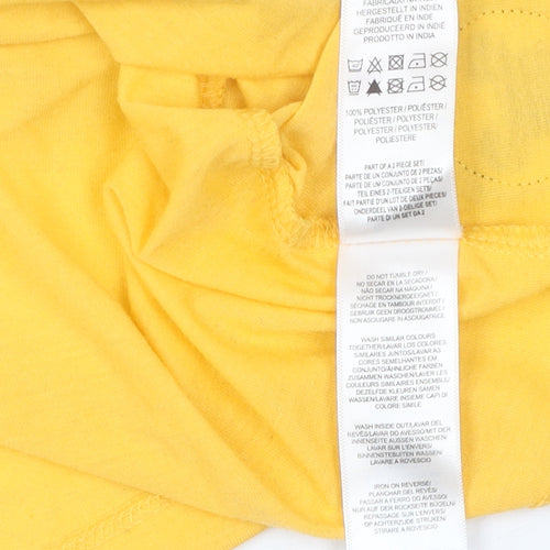 Disney Women's Yellow Cartoon Crew Neck T-Shirt M
