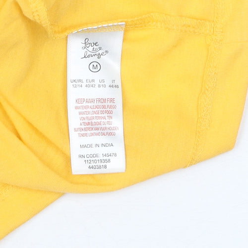 Disney Women's Yellow Cartoon Crew Neck T-Shirt M