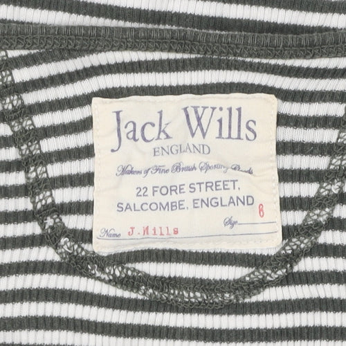Jack Wills Womens Striped Top Size 8 Green White