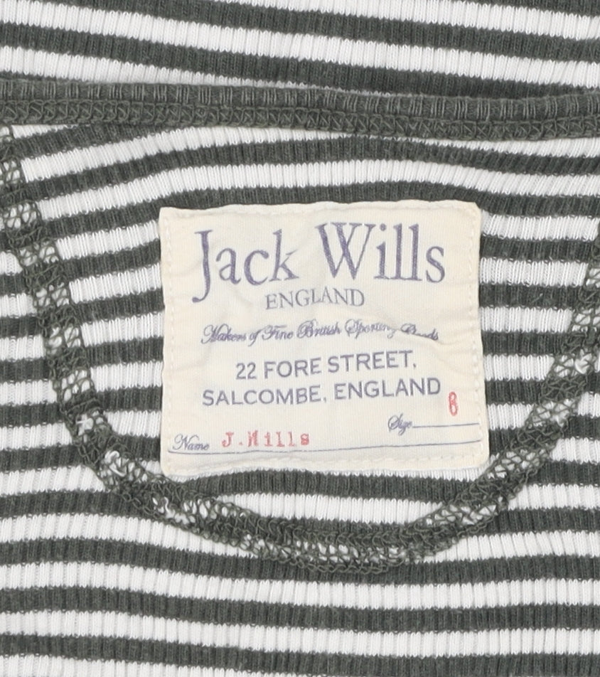 Jack Wills Womens Striped Top Size 8 Green White