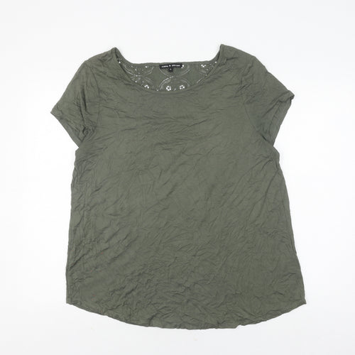 Cable & Gauge Women's Green XL Blouse Short Sleeve