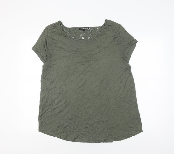Cable & Gauge Women's Green XL Blouse Short Sleeve