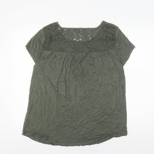 Cable & Gauge Women's Green XL Blouse Short Sleeve