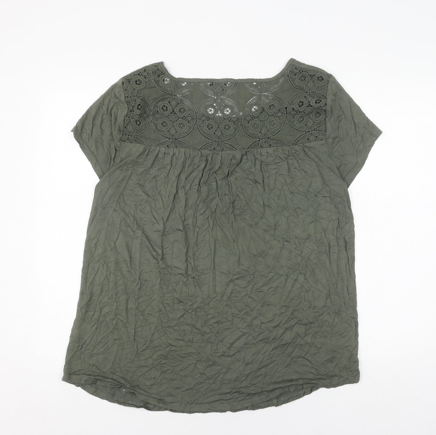Cable & Gauge Women's Green XL Blouse Short Sleeve