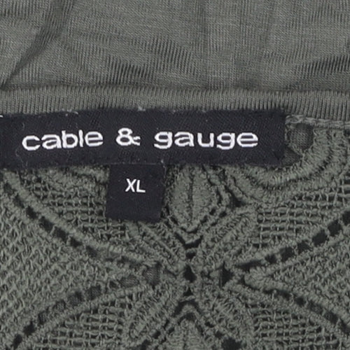 Cable & Gauge Women's Green XL Blouse Short Sleeve