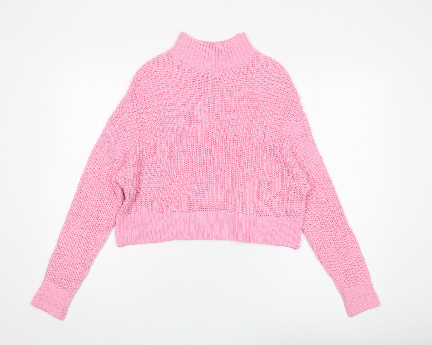 H&M Women’s Pink Mock Neck Pullover Jumper XS