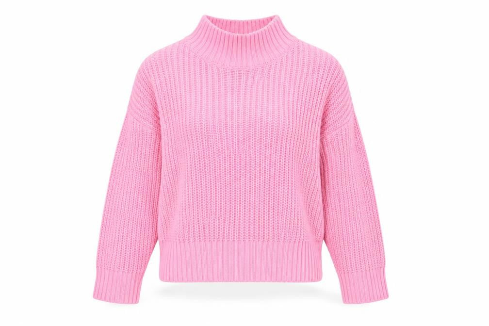 Front view of H&M Women’s Pink Mock Neck jumper XS