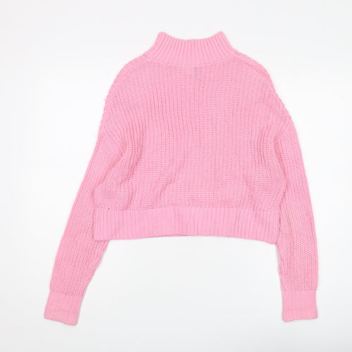 H&M Women’s Pink Mock Neck Pullover Jumper XS