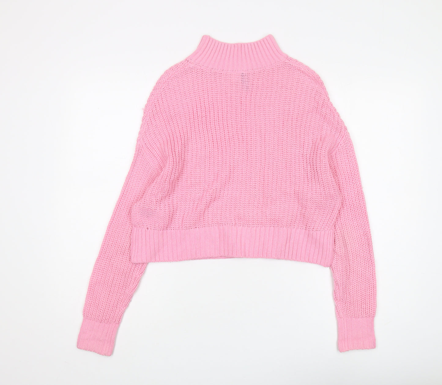 H&M Women’s Pink Mock Neck Pullover Jumper XS