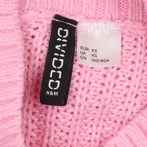 H&M Women’s Pink Mock Neck Pullover Jumper XS