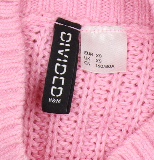 H&M Women’s Pink Mock Neck Pullover Jumper XS