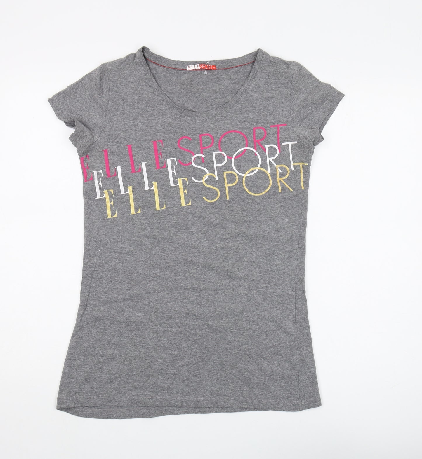 ELLE Sport Women's Grey T-Shirt, Size 12, Casual Style