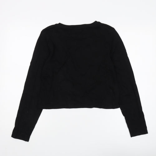 River Island Women's Black Cropped Tattoo T-Shirt