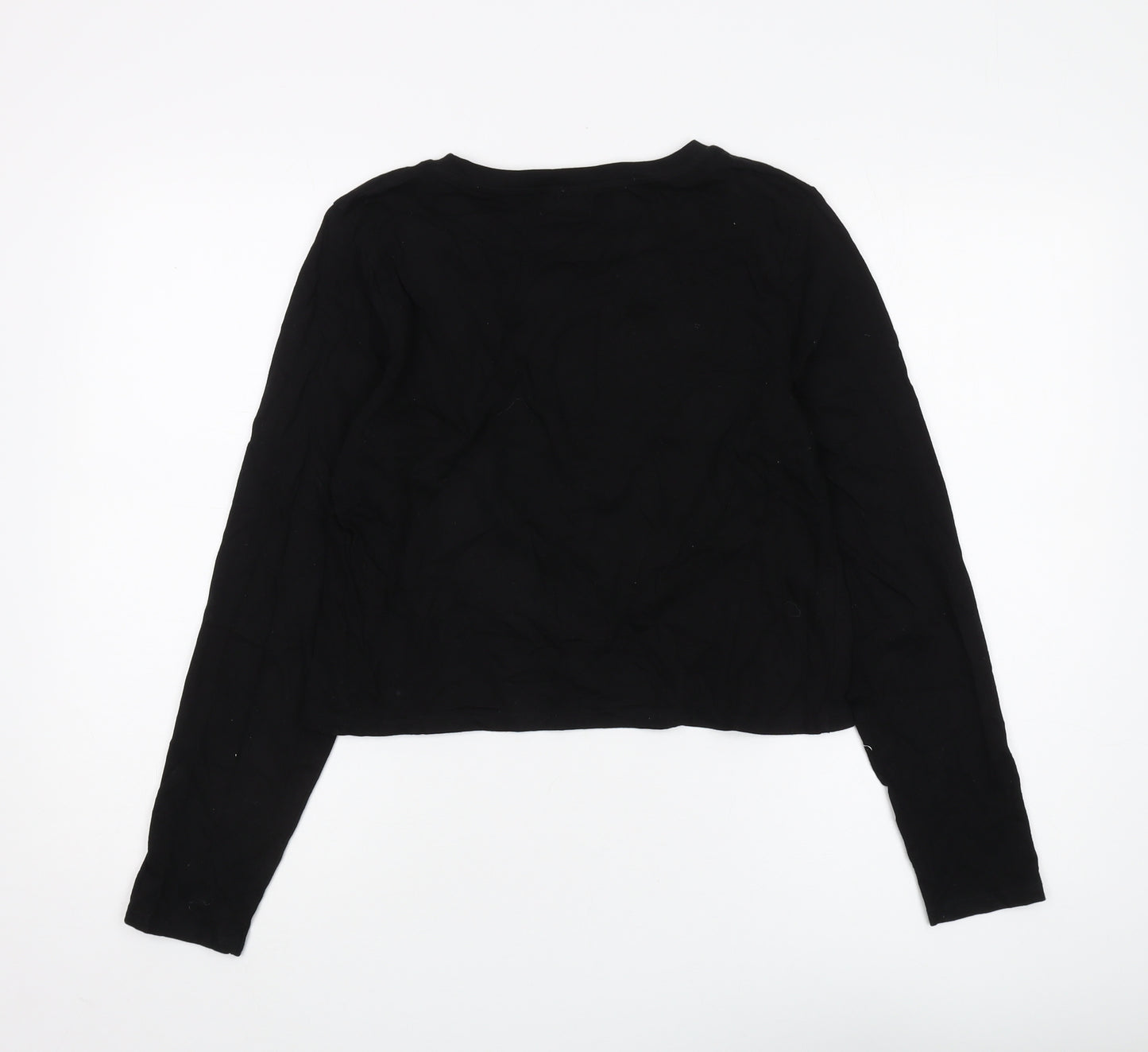River Island Women's Black Cropped Tattoo T-Shirt