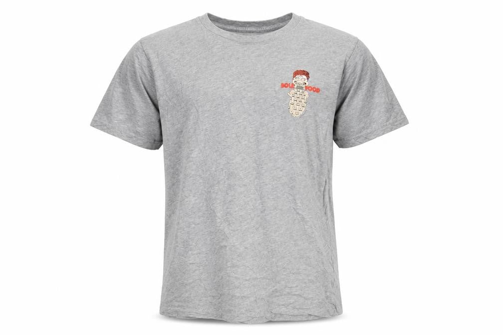Front view of Nike Men's Grey Graphic Print Cotton T-Shirt, size M