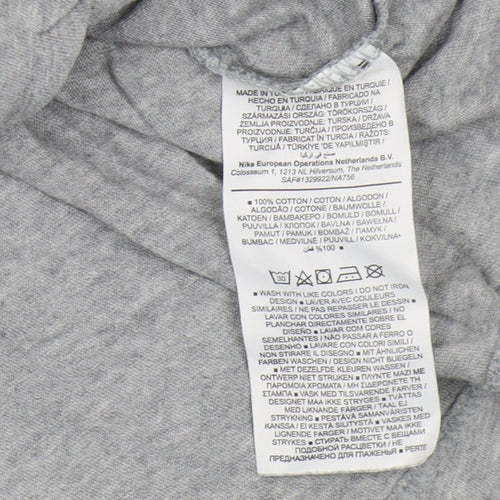 Nike Men's Grey Graphic Print Cotton T-Shirt, Size M