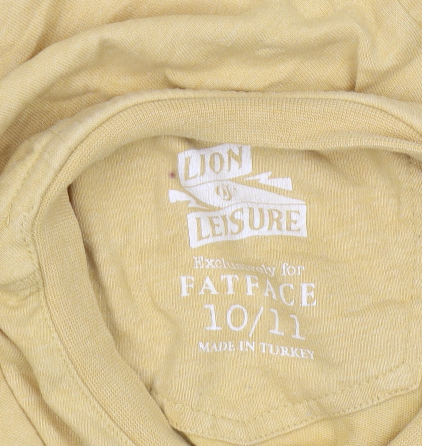 Fat Face Boys Yellow Graphic Print T-Shirt - Size 10-11 Years
