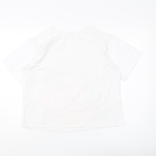 Carpe Diem Women's White Graphic T-Shirt, M, Casual Art Style